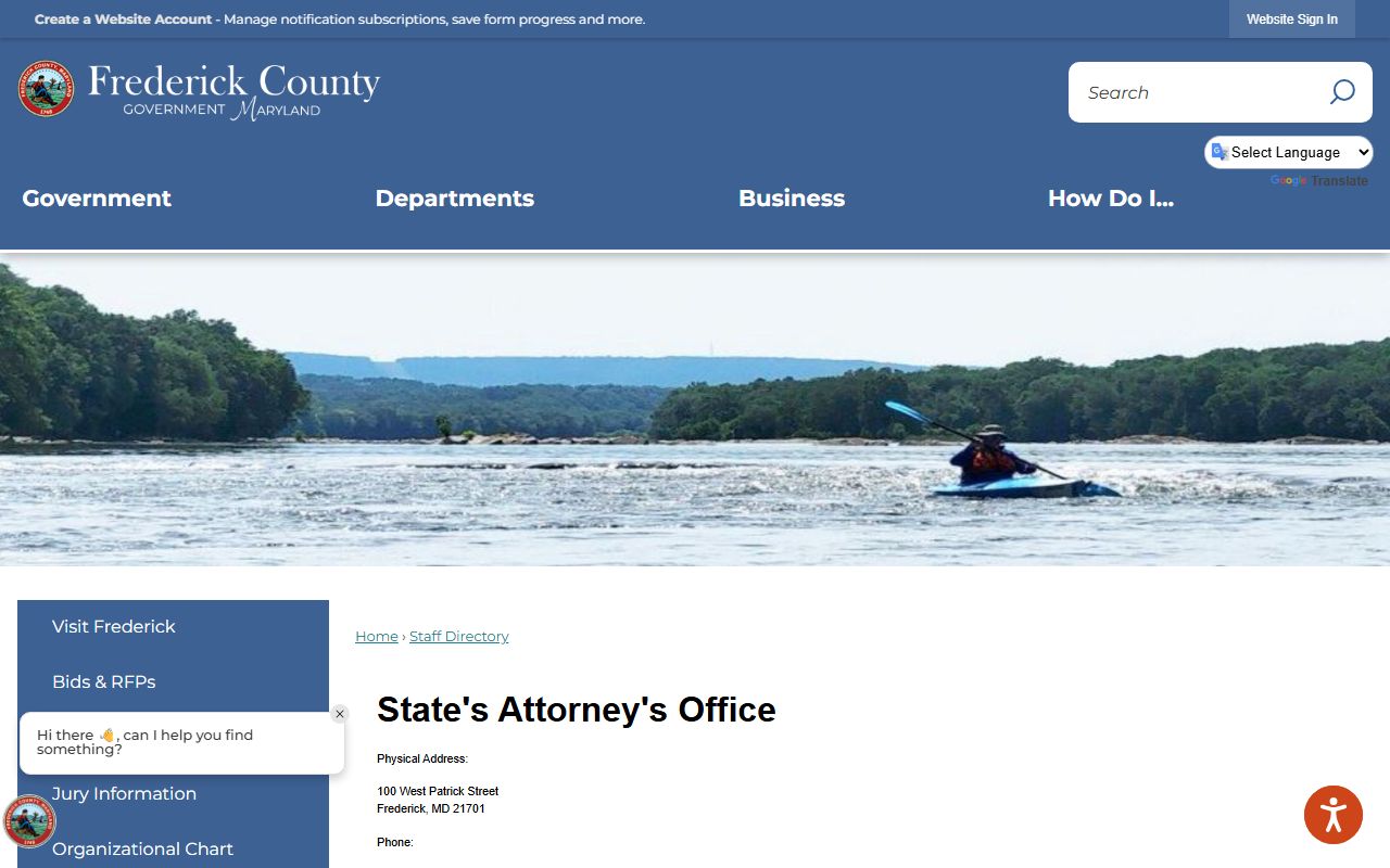 Frederick County criminal court records State's Attorney county directory