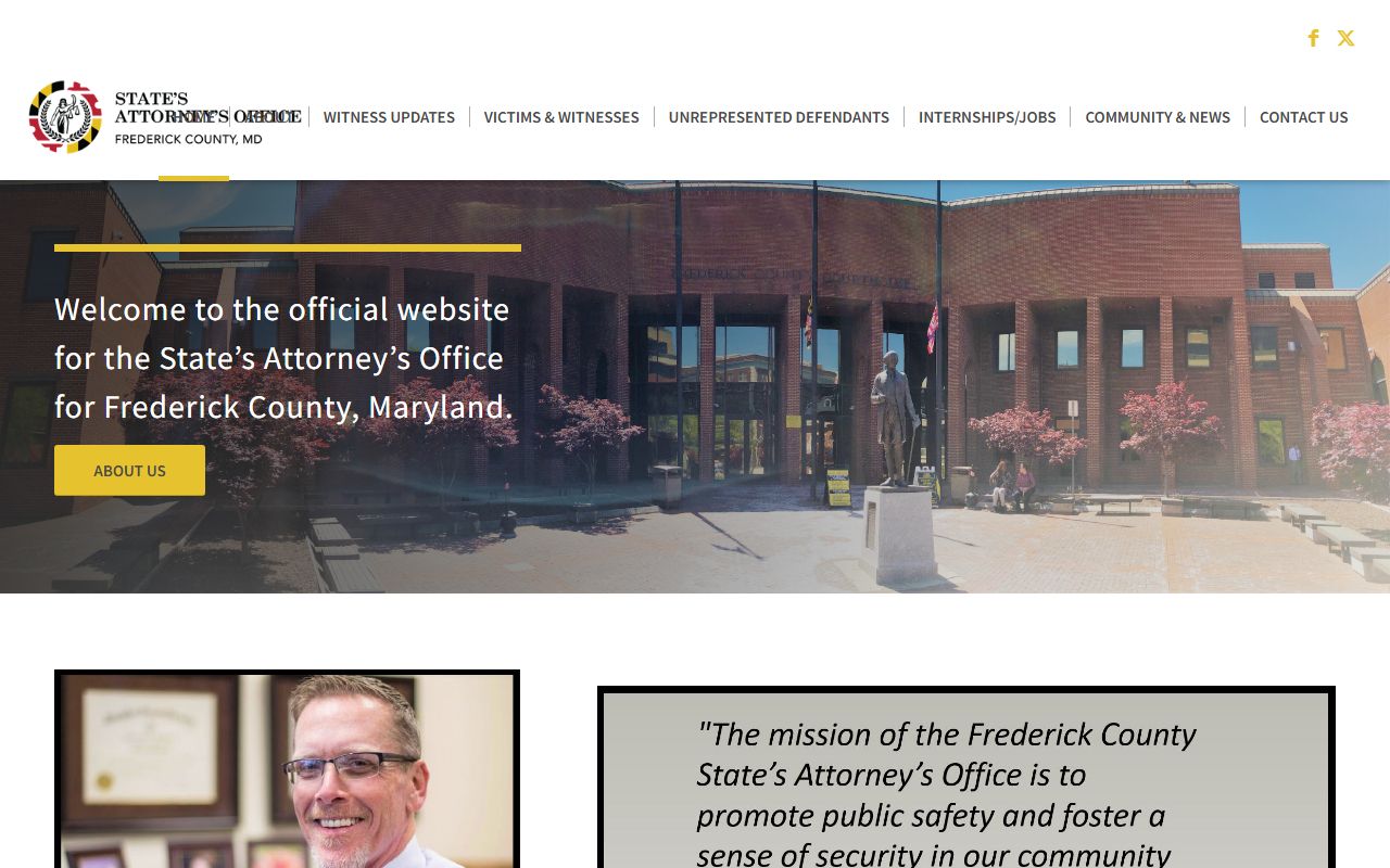 Frederick County criminal court records State's Attorney office homepage