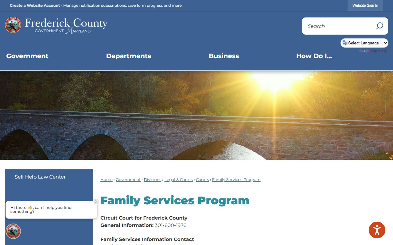 Frederick County Circuit Court records Family Services Program
