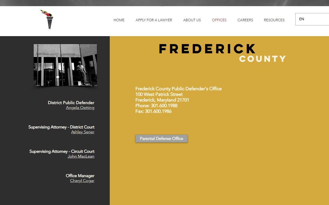 Frederick County Circuit Court records Maryland Office of the Public Defender Frederick