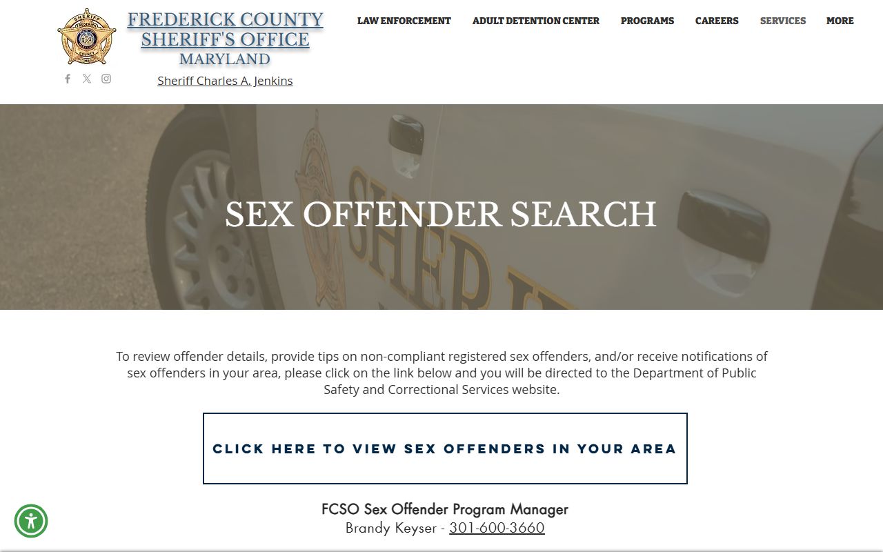Frederick County warrant records distinction from sex offender search resources