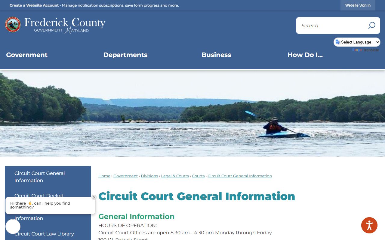 Frederick County court records Circuit Court general information